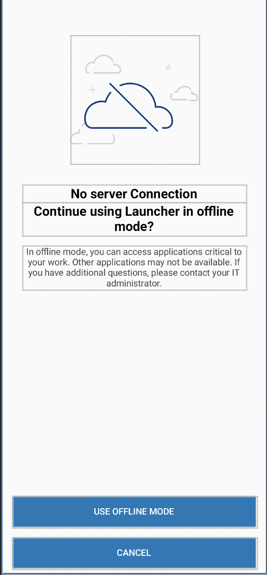 This screenshot shows you the offline mode screen from the user's device. This screenshot shows you the offline mode screen from the user's device.