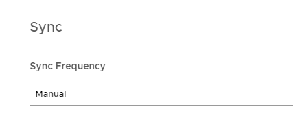 The Manual option is selected for Sync Frequency.