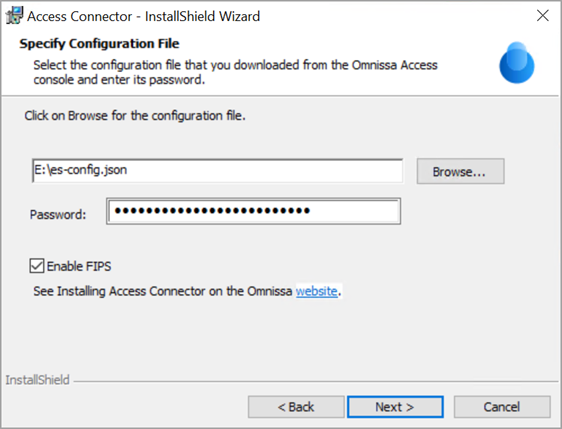 The Enable FIPS option is selected.